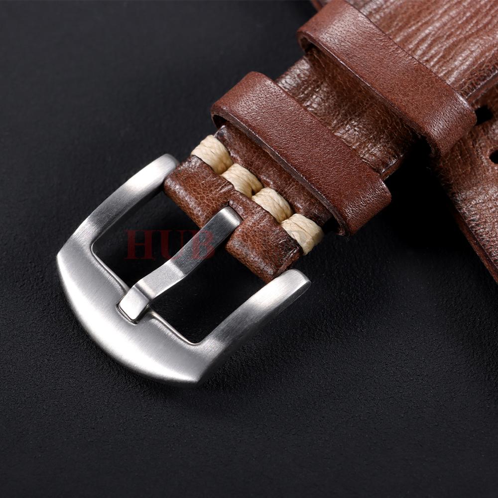 18mm 20mm 22mm 24mm Stitching Calfskin Watch Strap for Tudor for Samsung Vintage Cowhide Watchband for Seiko Men Wrist Bracelet