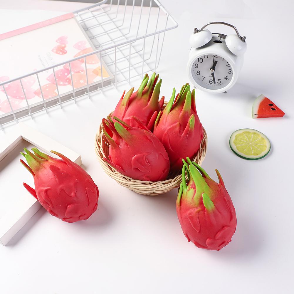 Dragon-Fruit Squishies Squeeze Toy Stress Anxiety Relief Sensory Play Food Shaped Slow-Rising Squishies Students Relaxation