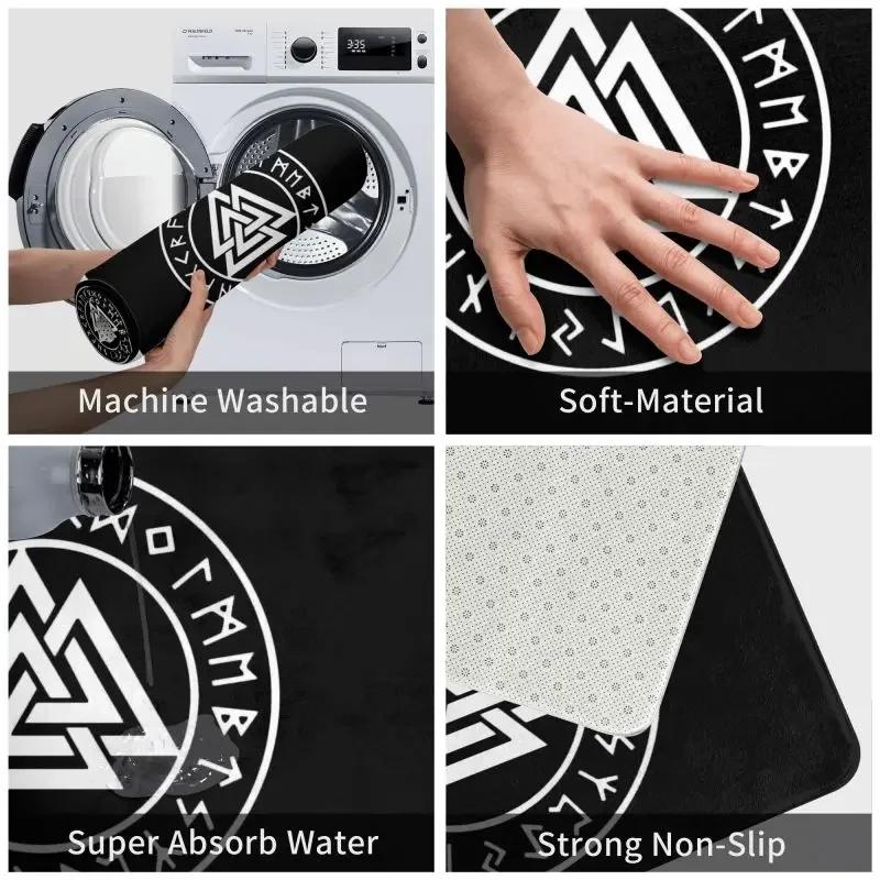 Wikinger Odin Valknut Runen Haustür Fußmatte Eingangsbereich Nordische Wikinger Walhalla Küche Badezimmer Fußmatte Garage Teppich Teppich