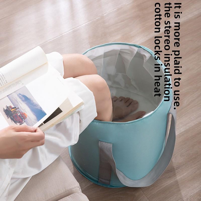 Cadă de călătorie pliabilă pentru picioare: Design portabil, izolat, extra-adânc pentru acoperirea gambelor; Soluție multifuncțională pentru baie de picioare acasă.