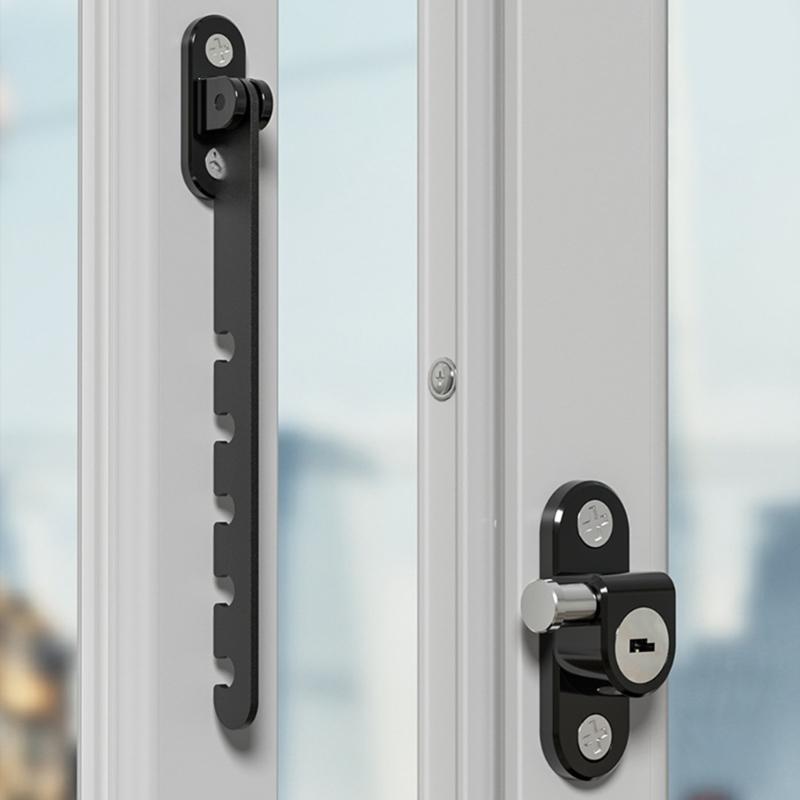 Durable Carbon Steel Window Door Support Lock Childproof Lock Window Restrictor Ensure Child Safety & Prevent Accidents