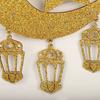 Wooden Ramadan Kareem Eid Mubarak Hanging Pendant LED Lights Moon Stars Lanterns Bedroom Decorative Lights Wall Hanging Lights
