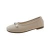 Fashion Elegant Bowknot Ballerina Women Flats Round Toe Comfort Slip-On Ladies Loafers Suede Single Mules Shoes for Woman Mary Janes