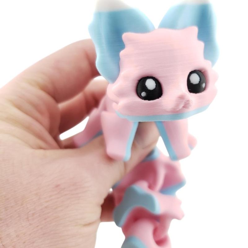 3D Printed Foxes Realistic Hairless Foxes Figurines Statues Table Ornament Cute Articulated Fidgety Toy for Pet Lovers