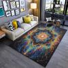 "Galaxie Mandala Blumenmuster Teppich - Buntes Sternenhimmel Design" Geeignet für den Einsatz als Antirutsch für Wohnzimmer Schlafzimmer Sofas