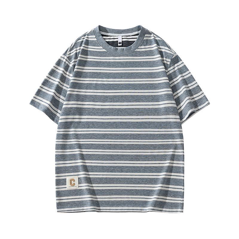 Kunhai Pengyun Men's Striped Short Sleeve Summer Loose Trend Japanese T-shirt