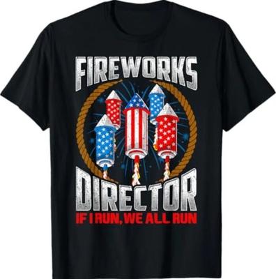 Firework Director Technician I Run You Run 4th Of July Mens T-Shirt