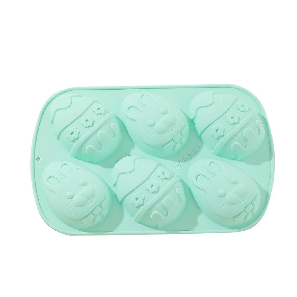 Siliconen Paasei Vorm Met 2 Verschillende Patronen, Geschikt Voor Het Bakken Van Chocolade, 6-Gats IJs Bakvorm, Gebruikt Voor Het Maken Van Taarten En Desserts,