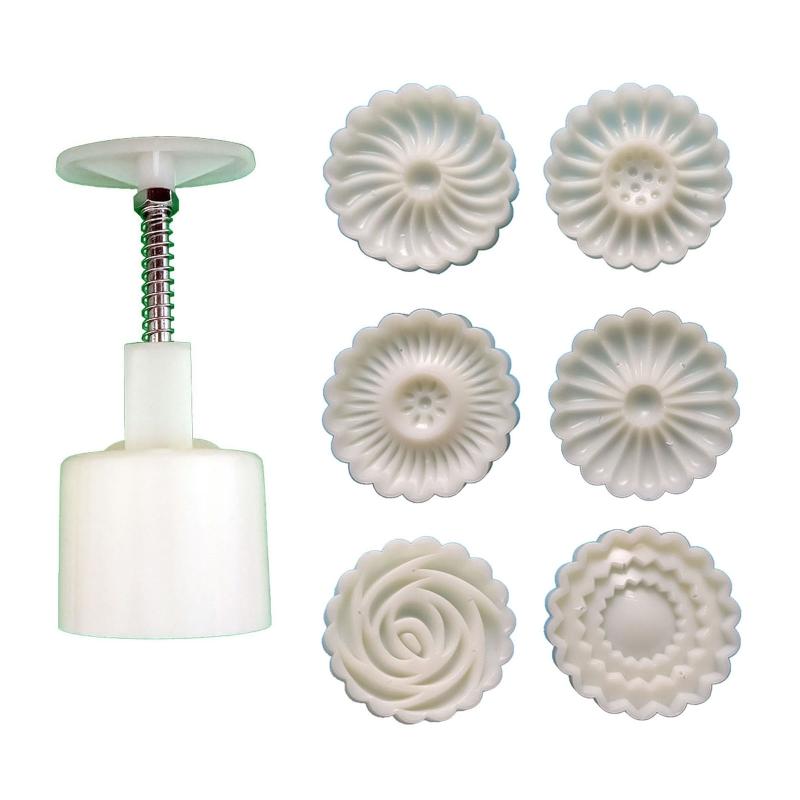 

75 г Формы для выпечки в форме хризантемы Форма для лунных пряников Штамп для лунных пряников Инструмент для ручного давления Пластиковый материал Аксессуары для выпечки 1