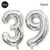 32inch Silver Number Foil Balloons Large Digit 0-9 Helium Globos Happy Birthday Party Decor Wedding Anniversary Graduation 2026