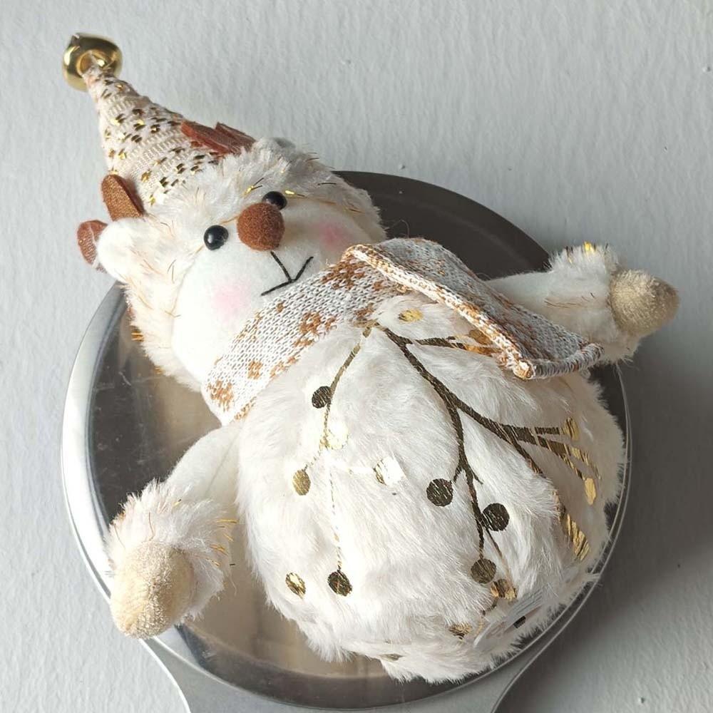Fabric-stuffed Glowing Christmas Plush Button Cells Battery-powered Cozy Light Up Santa Warm-lit Exquisite LED Snowman Doll