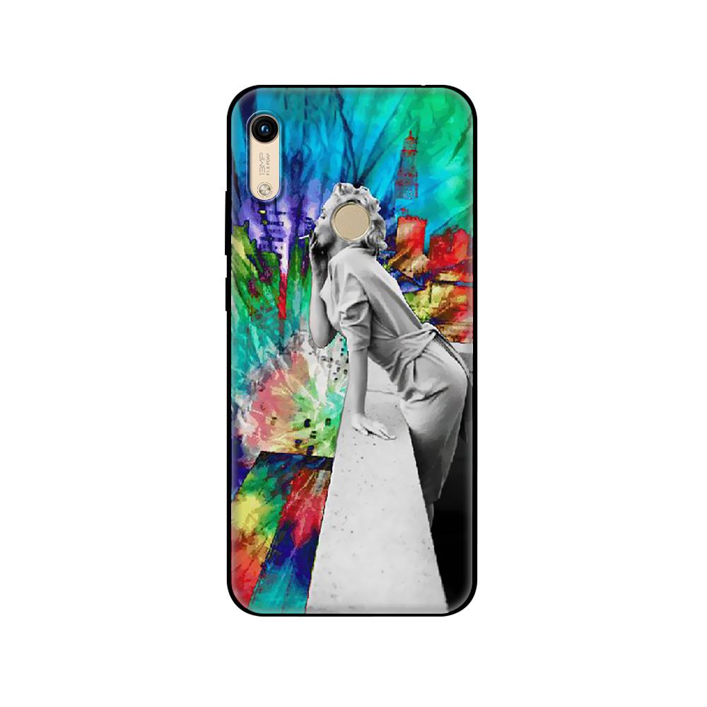 Black tpu Case For Huawei Honor 8a Prime 8s Prime 9 Lite honor 9A 9C 9X Premium 9x Pro 9S Case Cover Trippy Art aesthetic