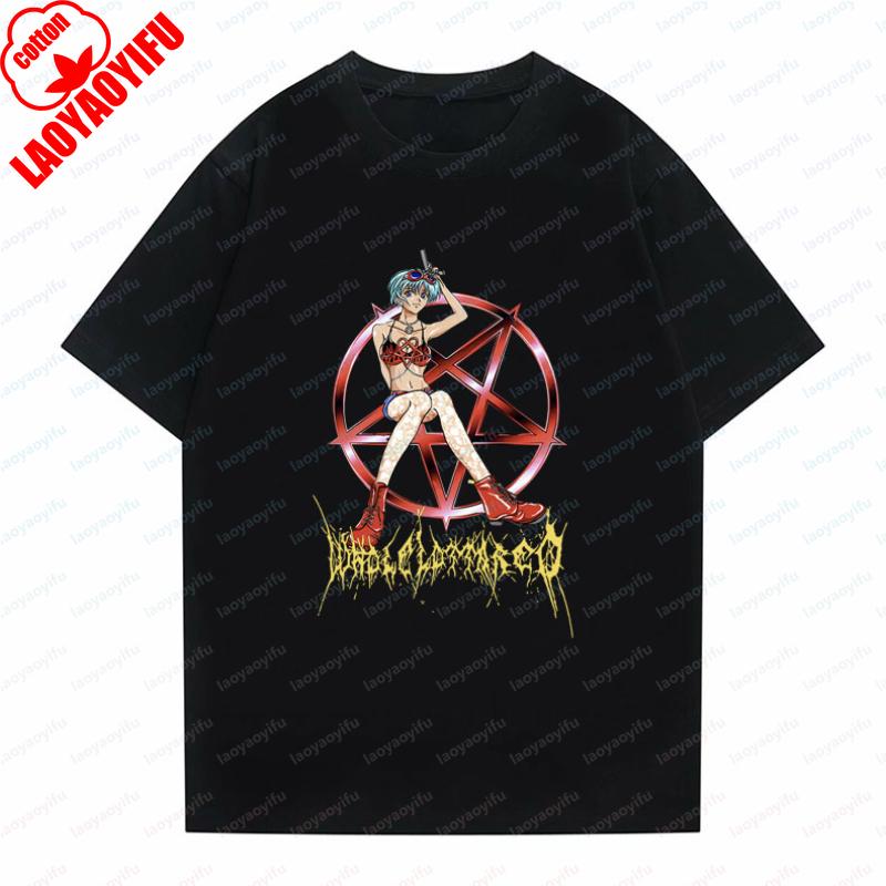 Japanese Playboi Carti WLR Whole Lotta Red Anime Printed Tshirt Tops Harajuku Vintage Women Unisex Summer Comics Top Tee Camisetas 4XL