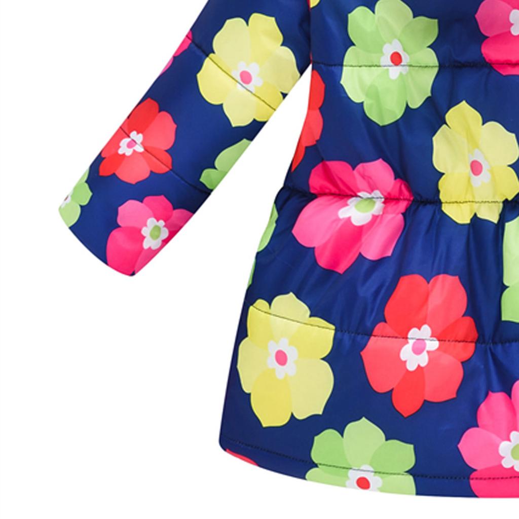 Children's Padded Jacket Boys And Girls Fashion Print Cartoon Big Boy Long Collar Hooded Padded Jacket