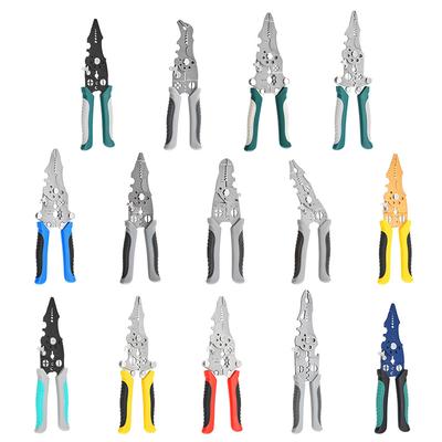 1 Pezzo Pinze Multifunzione Pieghevoli Spellafili Crimpatrice Tagliacavi Elettricista Taglio Cavi Tiraggio Fili Strumenti di Spelatura