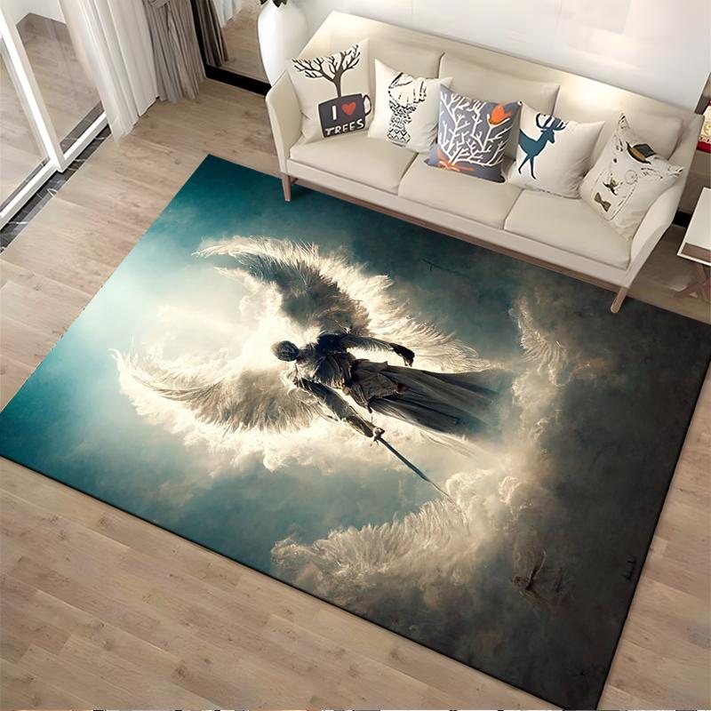 Holy Angel Pattern Carpet, Non-Slip Rug, Suitable for Living Room and Bedroom Sofa