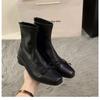 Fashion Women's Slim Short Boots Back Zipper Closure Effect Elegant Fashionable Women's Shoes Low Heel Shoes