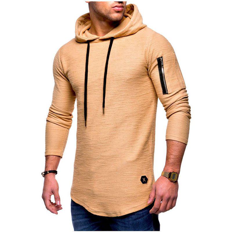 Slim Gym Mens Fit Hoodie Long Sleeve Muscle Tee Tshirt Tops Sweatshirt Blouse