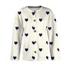 Women's Fashion Printed Valentine's Day Long Sleeved Knitted Cardigan Button Down Jacket
