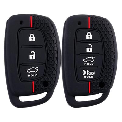 3/4-Tasten Silikon Autoschlüsselhülle für Hyundai Solaris Verna Elantra Santa Fe I10 I20 I30 I35 I40 Ix35 Ix45 Creta Tucson Accent