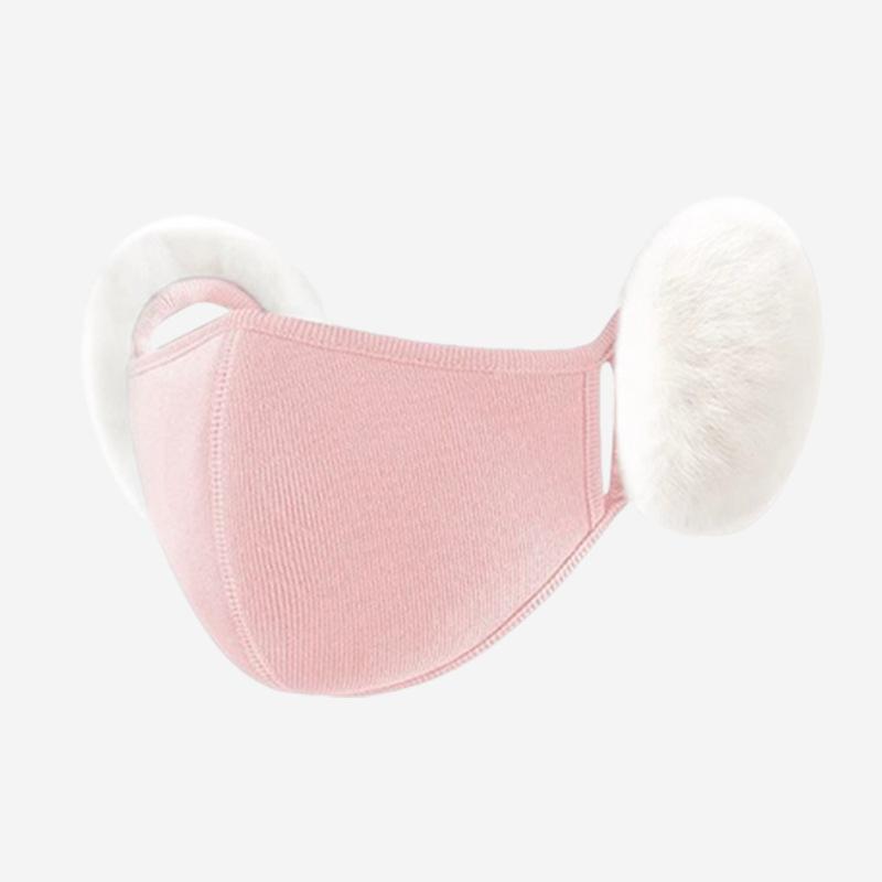 Unisex Winter Warme Winddichte Maske mit flauschigen Ohrenschützern - Dicke Staubdichte Atmungsaktive Mundabdeckung Halbes Gesicht Ohrenklappen