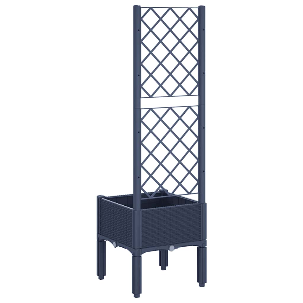 Planter with Trellis Blue Gray 40 X 40 X 142 Cm PP