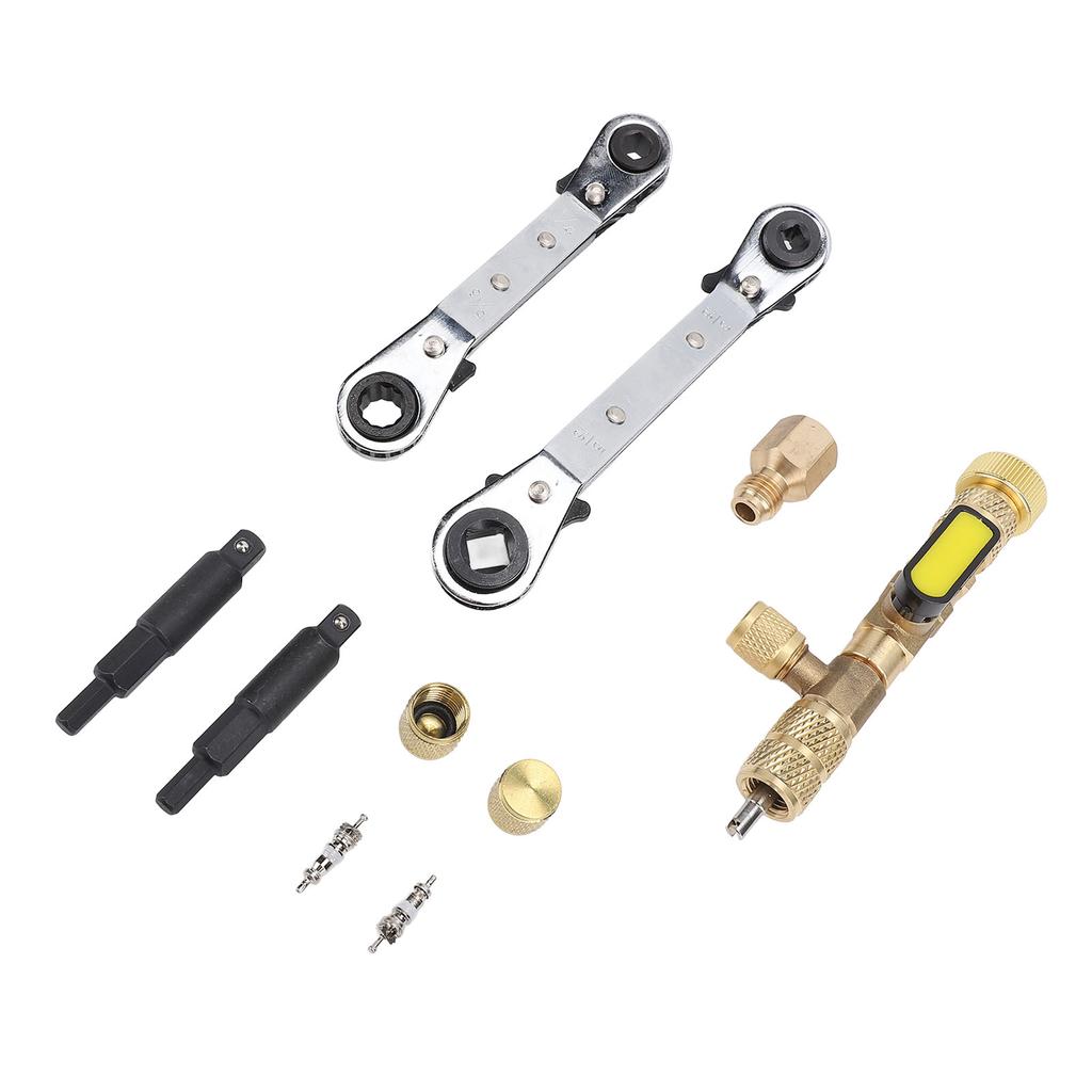 Valve Core Remover Tool with Dual Size SAE 1 4in and 5 16in Port Valve Core Remover Installer Tool for R22 R12 R407