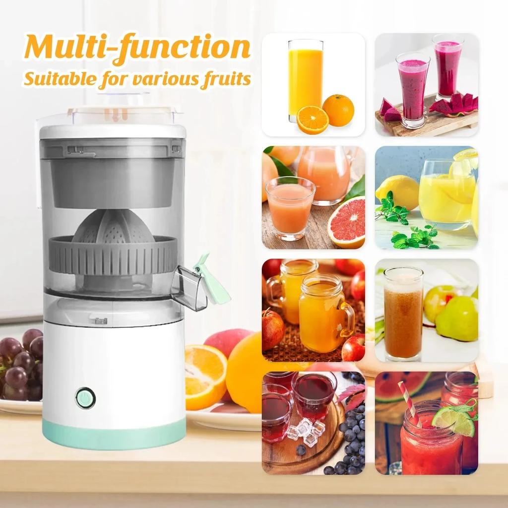 Bärbar elektrisk juicepress Trådlös apelsinjuicer USB uppladdningsbar citronpressare Elektrisk långsam juicepress Hushållsköksredskap