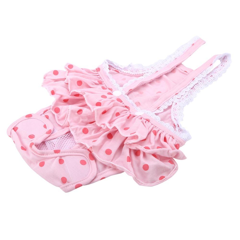 Polka Dot Dog Diaper Skirt Suspender Style Polka Dot Dog Skirt Pet Period Pants  Home Wear