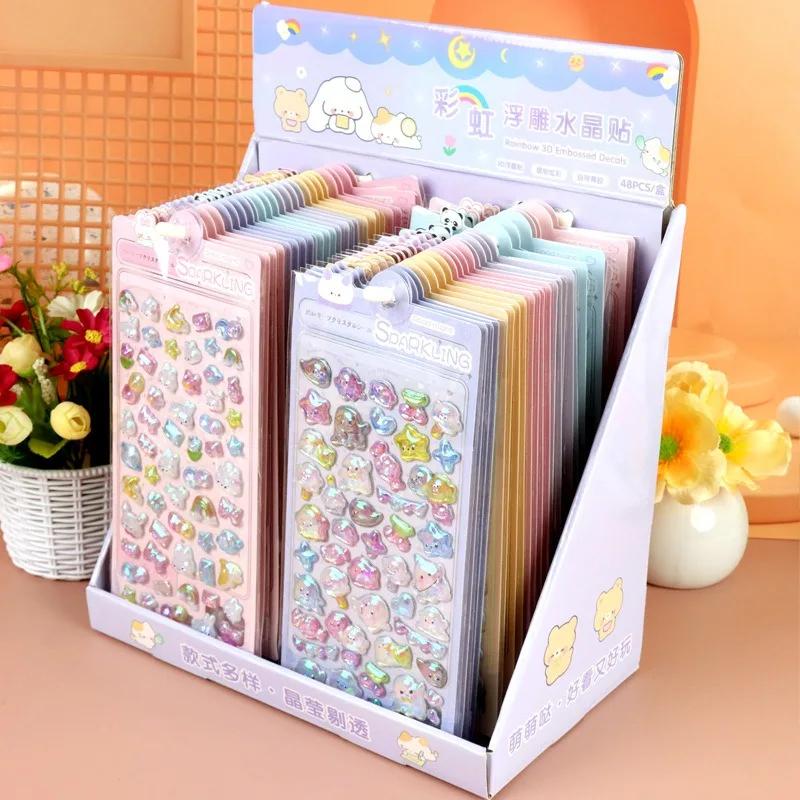 Hot Latest Popular 3D Rainbow Embossed Stickers Designed for Children Featuring Adorable Animals Ideal Designed for Decorating Planner Books