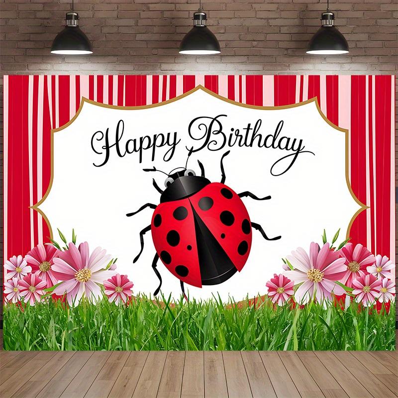Red Floral Birthday Backdrop 1pc - Studio Photo Prop