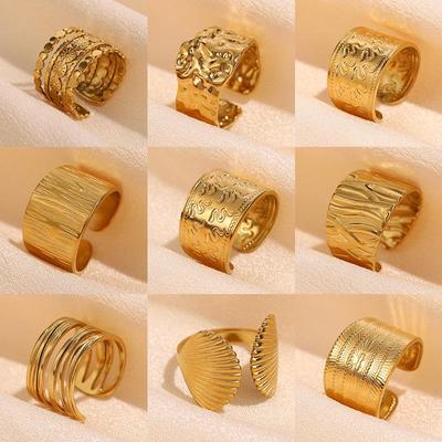 Minimalist Irregular Stainless Steel Open Ring: European & American Style Stackable Index Finger Accessory for Women