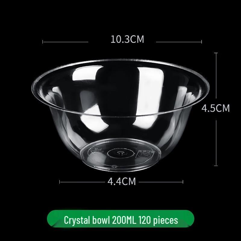 JINGRX Disposable Hard Plastic Crystal Bowls