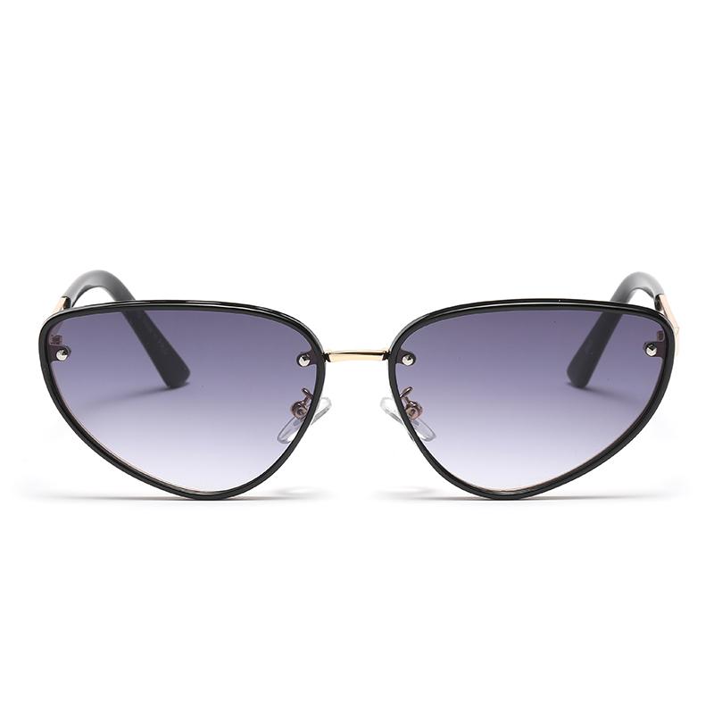 Fashion Metal Cat Eye Sunglasses Women Men UV400 Punk Trendy Black Designer Eyewear Cateye Brand Sun Glasses