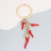 Creative Red Colorful Pepper Keychain Mini Vegetable Key Rings For Best Friends Women Men Gift Car Bag DIY Handmade Jewelry