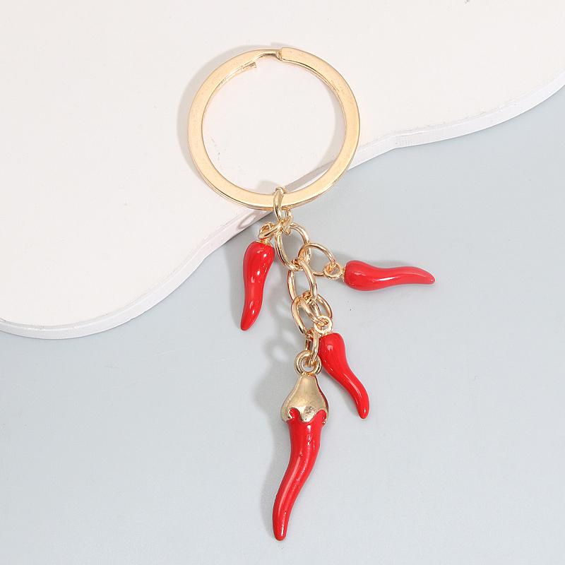 Creative Red Colorful Pepper Keychain Mini Vegetable Key Rings For Best Friends Women Men Gift Car Bag DIY Handmade Jewelry
