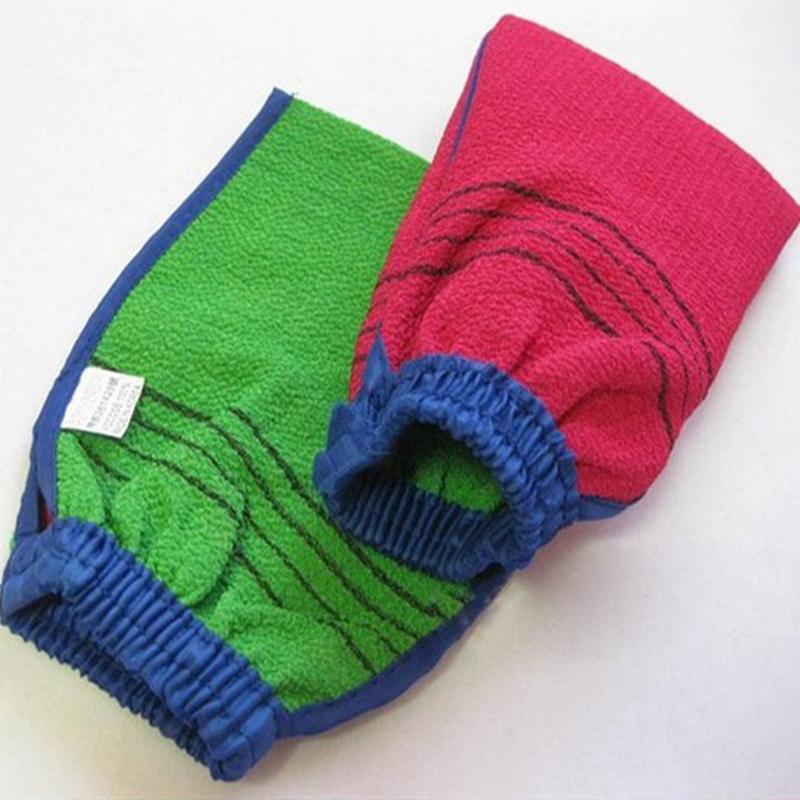1Pc Shower Spa Exfoliator Two-Sided Bath Glove Body Cleaning Scrub Mitt Rub