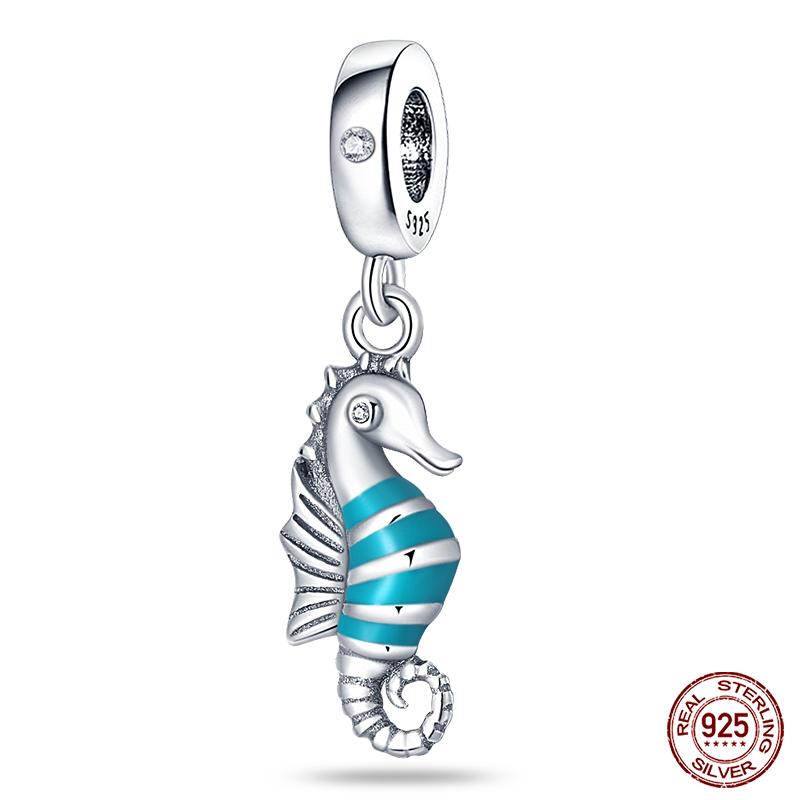 Original Ocean Series Fit 3Mm Bracelet 100% Authentic Copper Turtle Crab Mermaid Charm Beads Diy Jewelry Gift