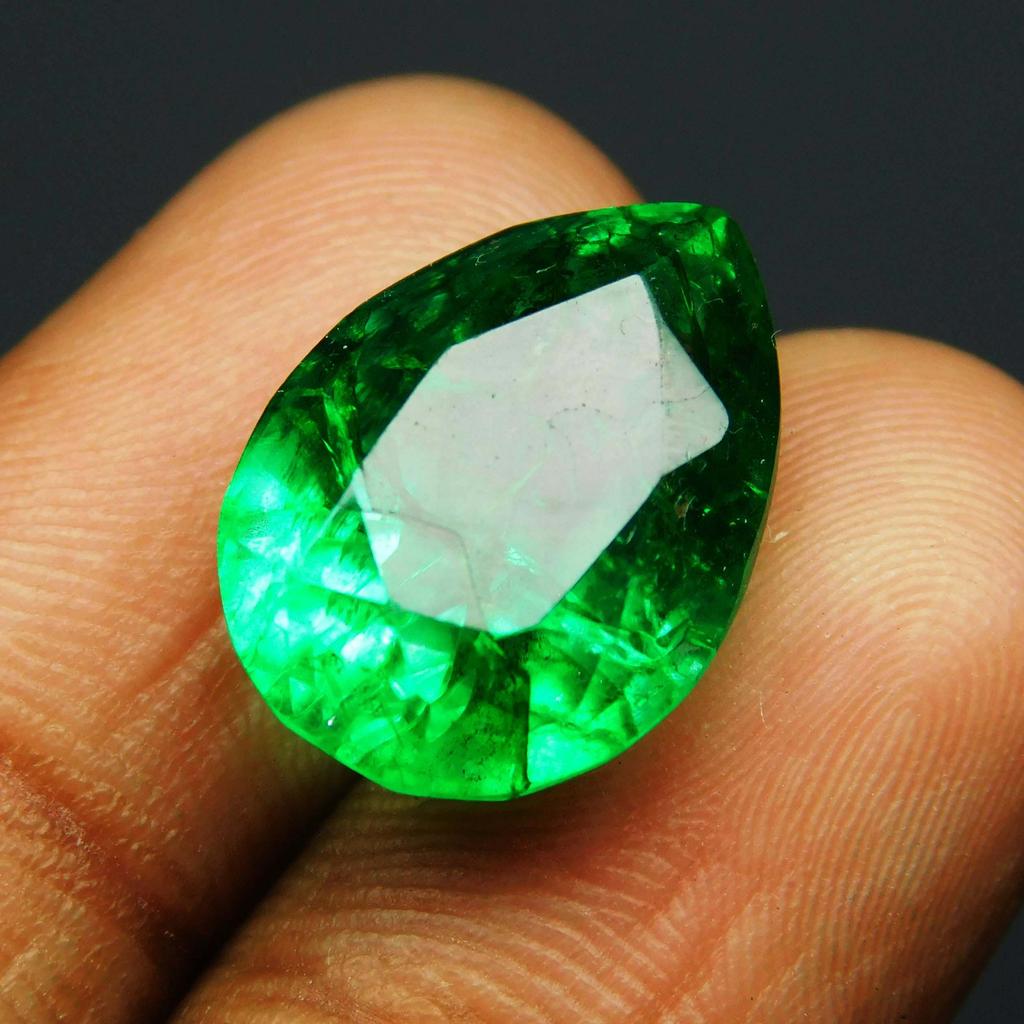 Natural Green Colombian Emerald 9.3ct Pear Cut Certified Loose Gemstone