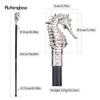 White Luxury Hippocampus Walking Cane Fashion Decorative Walking Stick Gentleman Elegant Cosplay Cane Knob Crosier 93cm