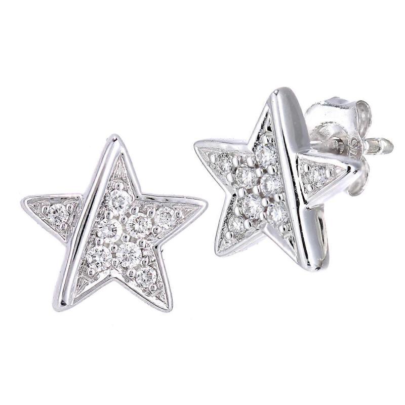 Collar Stripe Star Stud Earrings