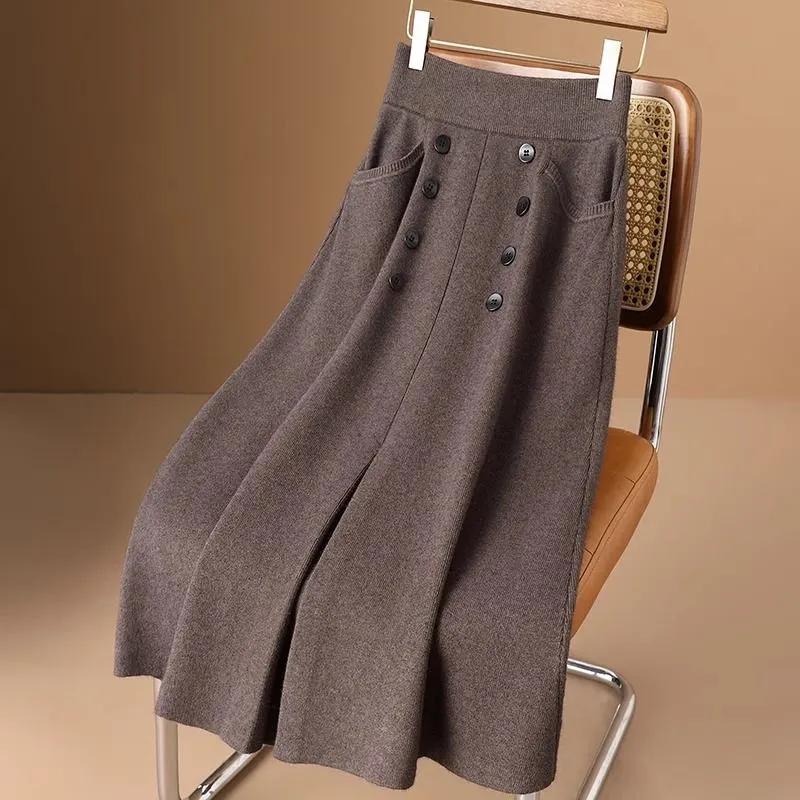 

Спідниця для жінок Повсякденна Універсальна Еластична з Високою Талією Довгі Вільні Штани Еластична Приталена Спідниця XXL коричневий