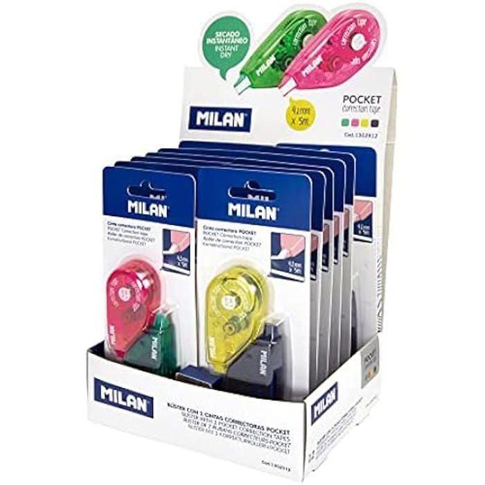 Boîte d'affichage - MILAN - Ruban correcteur Pocket - 12 blisters - 4,2 mm x 5 m - Mixte
