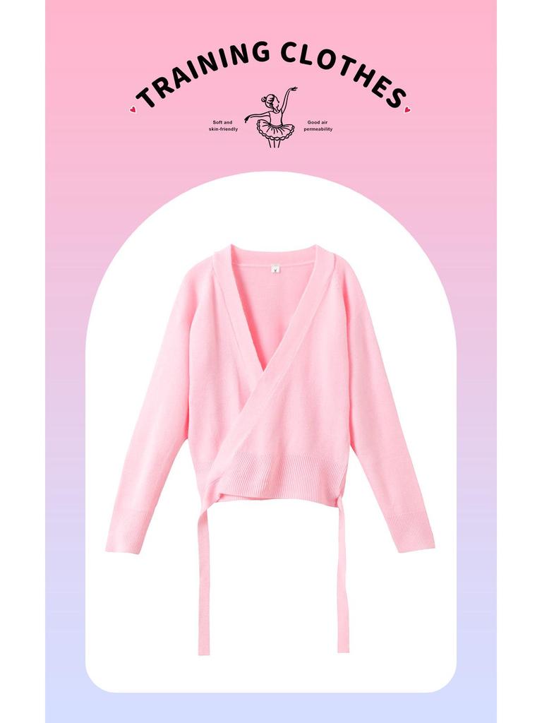 Girls' Long Sleeve Dance Cardigan Shawl - Ballet Practice Sweater for Autumn/Winter
