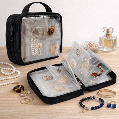 Large Capacity Clear PVC Jewelry Organizer Sealed Dust-proof Necklace Ring Packing Bag with Zipper Jewelry Display Bag For Home