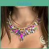 Wasser Diamant Halskette Mit Galvanisierter Oberfläche Für Damen Eleganter Party Schmuck