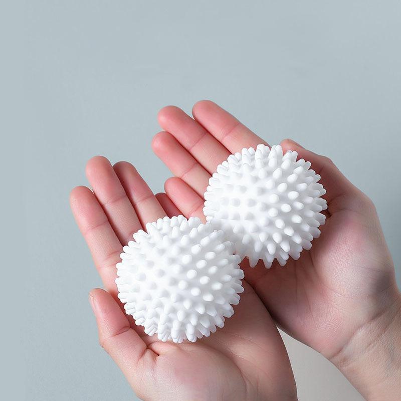 4 Pieces Circular Pure White Magic Cleaning Drum TPR Anti-Winding Laundry Ball Washing Machine for Dirt Removal and Knotting