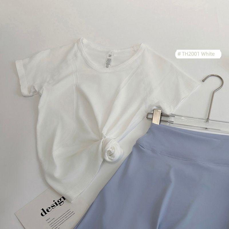 

Юбка для упражнений Защита от просвечивания Имитация двойки Йога А-силуэт Короткое платье Повседневная Бесшовная С высокой талией Поддержка ягодиц Фитнес Карман Юбка для тенниса White single short sleeve M