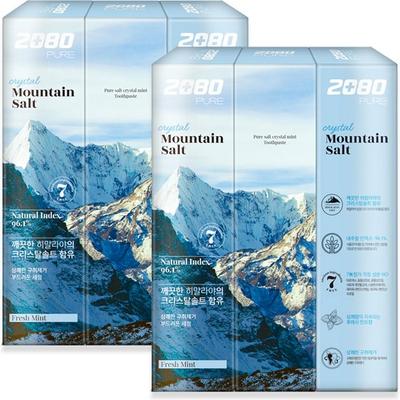 2080 Pasta de dientes pura con sal de montaña Crystal Mint 150 g, 6 piezas de pasta de dientes coreana