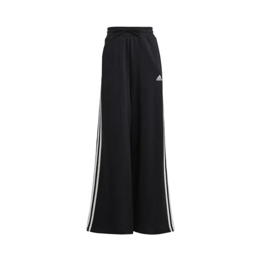 (W) Adidas Essentials 3-Stripes French Terry Wide Pants Black - KR Sizing